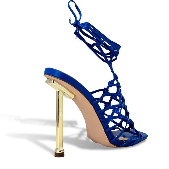 Wrap Up Caged Woven Strap Heel - Picture 3 of 4